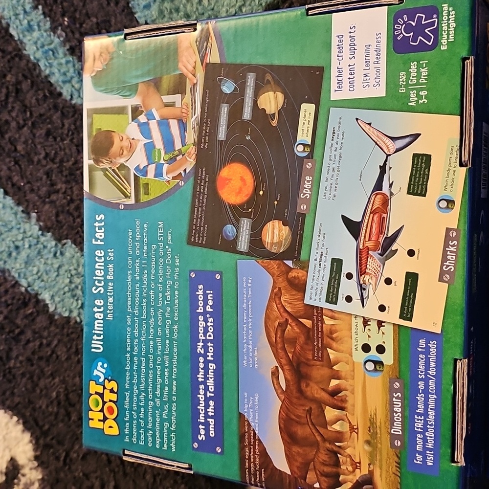 Hot Dots Jr. Interactive Learning Set - Stem Science Facts Dinos, Space, Sharks - Picture 5 of 5